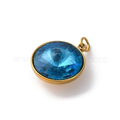 316 Stainless Steel Faceted Glass Pendants&nbsp;STAS-K258-46G