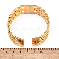 女性用304ステンレススチールバングル  イオンプレーティング（ip）  ゴールドカラー  内径：2-3/8x1-7/8インチ（6x4.9cm）&nbsp;BJEW-Z155-04G