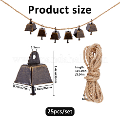 25Pcs Iron Bell Pendant Decorations&nbsp;HJEW-FH0001-82
