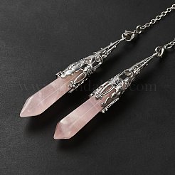 ミックスジェムストーン/ガラスダウジングペンデュラムビッグペンダント  真鍮パーツ  弾丸  260~270mm  穴：1.5mm&nbsp;G-H285-06P