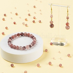 340Pcs 4 Style Natural Strawberry Quartz Round Beads&nbsp;G-LS0001-54