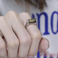 Buddhist Six-word Mantra Brass Finger Rings&nbsp;FS-WGF33C4-01