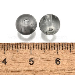 ドローベンチ透明ガラスビーズ  スプレー塗装  ラウンド  ブラック  8x7.5mm  穴：1.4mm  約675個/500g&nbsp;GLAD-XCP0001-04