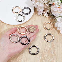 9Pcs 3 Colors Alloy Spring Gate Rings&nbsp;FIND-NB0006-25B