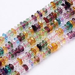 ファセットガラスロンデルビーズ連売り  クリスタルのサンキャッチャー  ミックスカラー  直径約6mm  厚さ3mm  穴：1mm  約125個/連  15インチ&nbsp;X-GF3x6mm-5