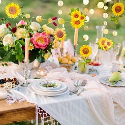 AHADEMAKER Paper Sunflower Garland&nbsp;HJEW-GA0001-17