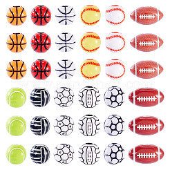 120個 12スタイル スポーツスタイル アクリルビーズ  混合図形  ミックスカラー  9~18x10~16.5x9~12mm  穴：2.5~4mm  10個/スタイル&nbsp;MACR-TA0002-28