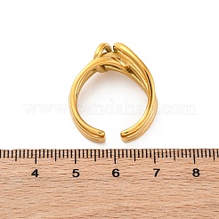 ノット 304 ステンレススチール オープンカフリング  ゴールドカラー  12.5mm  18mm&nbsp;RJEW-Z082-01C-G