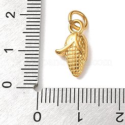 304ステンレススチールチャーム  トウモロコシのお守り  ゴールドカラー  15x8x4mm  穴：4mm&nbsp;STAS-A152-09G