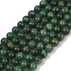 天然石アフリカンジェイドビーズ連売り  ラウンド  8~9mm  穴：1mm  約47個/連  38cm&nbsp;G-K091-8mm