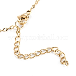 PVD Vacuum Plating 304 Stainless Steel Flat Round Pendant Necklaces&nbsp;NJEW-M187-02G