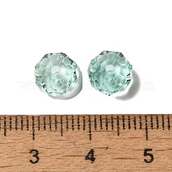 K9ガラス模造オーストリアクリスタルビーズ  多面カット  ロンデル  アクアマリン  8x5~5.5mm  穴：1.2~1.5mm&nbsp;GLAA-D015-01A-31
