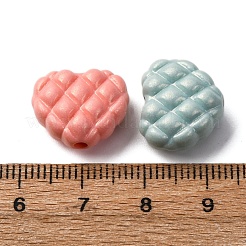不透明なアクリルビーズ  ワッフルビーズ  ハート  グリッターパウダー付き  ミックスカラー  16x13.5x7.5mm  穴：2.2mm  約581個/500g&nbsp;OACR-G052-05