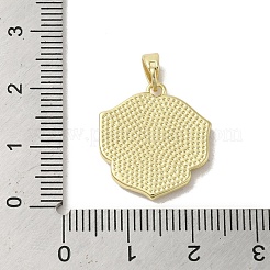真鍮パヴェシェルペンダント  花のチャーム  18KGP本金メッキ  19.5x18x2.5mm  穴：3x5mm&nbsp;KK-I708-09A-G