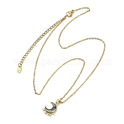 2Pcs 2 Styles Natural Paua Shell with Brass Micro Pave Clear Cubic Zirconia Pendant Necklaces&nbsp;NJEW-JN06078
