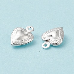 304ステンレススチールチャーム  ハート  銀  12x9x3mm  穴：1mm&nbsp;STAS-I138-14S