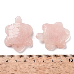 天然ローズクォーツ彫刻ペンダント  亀のチャーム  33~41x24~31.5x7.5~8mm  穴：3~3.2mm&nbsp;G-K383-07