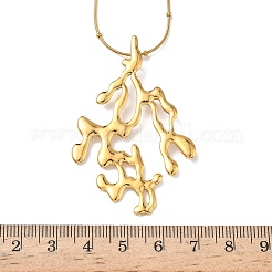 304 Stainless Steel Coral Shaped Pendant Necklaces for Women&nbsp;NJEW-L467-04G