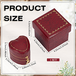 Heart PU Leather Ring Boxes&nbsp;CON-WH0107-96A