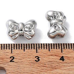 めっき合金ビーズラック  蝶結び  プラチナ  8.5x12.5x6mm  穴：1.6mm&nbsp;PALLOY-Q458-13P
