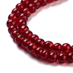 Crackle Glass Beads Strands&nbsp;CCG-Q001-4mm-18