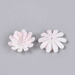 熱収縮アクリルビーズキャップ  マルチ花弁花  ミスティローズ  22.5~23x21.5~22.5x5~6.5mm  穴：1~1.4mm&nbsp;OACR-N164-01B