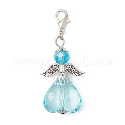 5Pcs Heart Angel Glass & Acrylic Pendant Decorations&nbsp;HJEW-JM03755