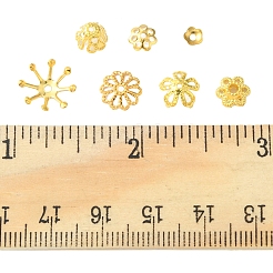 280 個 7 スタイル鉄 & 真鍮 & 合金ビーズキャップ  ゴールドカラー  4~11x1.5~4.5mm  穴：0.5~1.5mm&nbsp;FIND-FS0001-37
