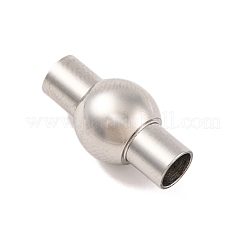 変色しにくい304ステンレススチール製のマグネット留め具と接着端  オーバル  ステンレス鋼色  17x8mm  穴：4mm&nbsp;STAS-E049-19