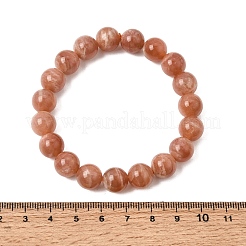 10MM Natural Sunstone Round Beaded Stretch Bracelets for Women&nbsp;GG-CBA3F02-11B