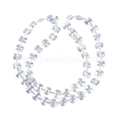 電気メッキガラスビーズセット  半分メッキ  蝶結び  アクア  7x10x3mm  穴：1mm  約48個/連  19.69''（50センチメートル）&nbsp;EGLA-B007-03A-PC01