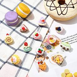 12Pcs 12 Styles Cute Fruit Cake Themed Resin Pins&nbsp;JEWB-CJ0003-11