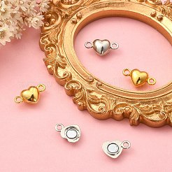 4 セット 2 色合金マグネットクラスプ  ニッケルフリー  ハート  ミックスカラー  17x10x6.5mm  穴：1.5mm  2セット/カラー&nbsp;PALLOY-YW0001-28