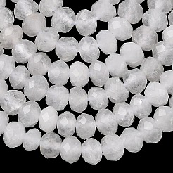 天然石クオーツクリスタルビーズ連売り  水晶  ロンデル  多面カット  5.5~6.5x4.5mm  穴：1mm  約91~94個/連  15.35''（39cm）〜15.43''（39.2cm）&nbsp;G-D344-A27