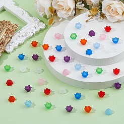 透明アクリルビーズキャップ800色8個  チューリップの花  スズラン  艶消し  ミックスカラー  10x6mm  穴：1.5mm  100個/カラー&nbsp;FACR-HS0001-01
