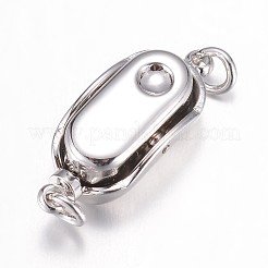 変色しにくい304ステンレススチール製のボックス留め具  ステンレス鋼色  20x8x7mm  穴：2.5mm  ピン：1.2mm&nbsp;LS-STAS-G071-49P