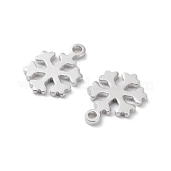ロジウムメッキ 925 スターリングシルバー チャーム  スノーフレークチャーム  プラチナメッキ  8.5x6x0.8mm  穴：0.9mm&nbsp;STER-C003-18P