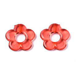 透明アクリルビーズフレーム  花  ミックスカラー  18x19x4mm  穴：1.2mm  内径：6mm  約690個/500g&nbsp;MACR-S296-32