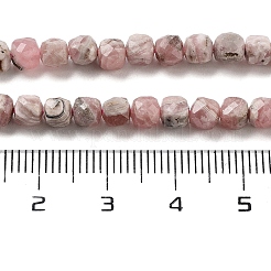 天然アルゼンチンロドクロサイトビーズ連  キューブ  多面カット  4x4x4mm  穴：1mm  約87個/連  15.35''（39センチメートル）&nbsp;G-B093-B01-02