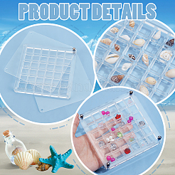 36 Grids Acrylic Shell Storage Box with Lid&nbsp;ODIS-WH0061-46