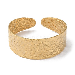 304 Stainless Steel Hammered Textured Cuff Bangles for Women&nbsp;BJEW-Q770-03G