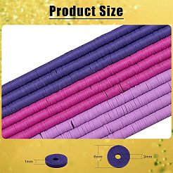 10 Strands 3 Colors Flat Round Handmade Polymer Clay Beads&nbsp;CLAY-SZ0002-03A
