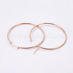 304ステンレススチールフープピアス  リング  ローズゴールド  55x2mm  ピン：1x0.6mm  内径：51mm&nbsp;EJEW-WH0002-03C-RG