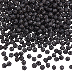 4 Strands Natural Lava Rock Round Beads Strands&nbsp;G-NB0004-86