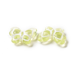 スプレー塗装透明アクリルビーズ  蝶  黄緑  17.5x21x6mm  穴：1.6mm  約415個/500g&nbsp;OACR-E015-30