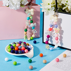 120Pcs 24 Colors Round Food Grade Eco-Friendly Silicone Beads&nbsp;SIL-SP0001-04