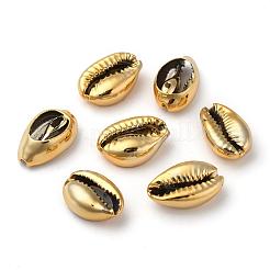 電気メッキ天然シェルビーズ  カウリのシェル  ゴールドカラー  15~20x10~12x5~6mm  穴：12~14x2~3mm&nbsp;X-BSHE-O017-13G