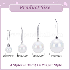 56Pcs 4 Styles PET Christmas Ball Pendant Decorations&nbsp;AJEW-HY0003-09A