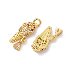 Brass Micro Pave Cubic Zirconia Pendants&nbsp;KK-U073-09G