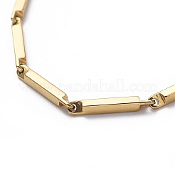 Ion Plating(IP) Unisex 201 Stainless Steel Bar Link Chain Bracelets&nbsp;BJEW-L637-42A-G